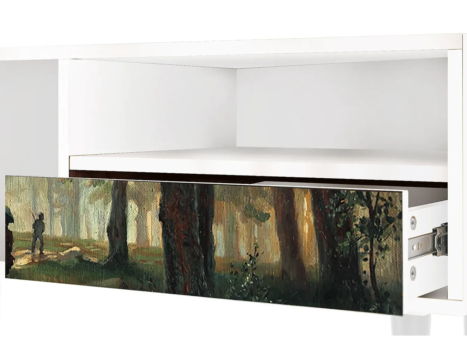 Mueble de TV - 115х59х48 cm - T3 - Rain in the Oak Forest, Branco Bege