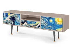 Móvel De Tv* Mueble de TV - 170х59х41 cm - T6 - Rain in the Oak Forest, Latte Bege