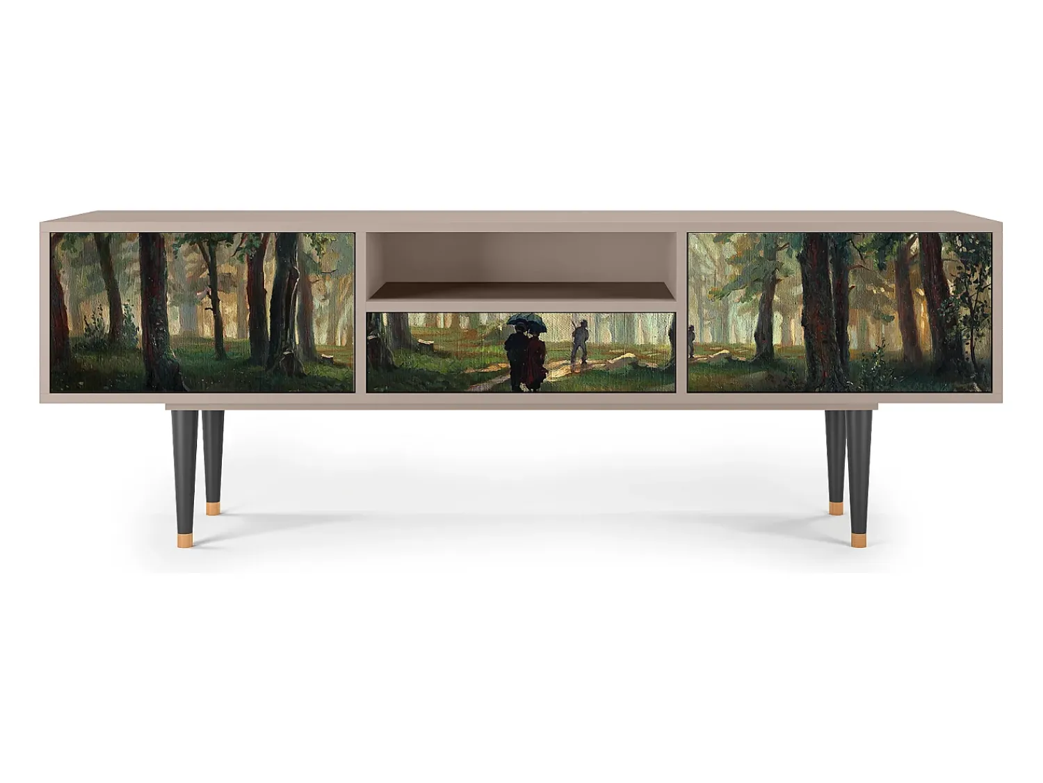 Móvel De Tv* Mueble de TV - 170х59х41 cm - T6 - Rain in the Oak Forest, Latte Bege
