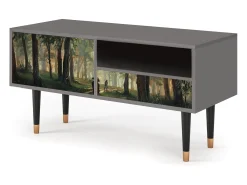 Mueble de TV - 115х59х48 cm - T3 - Rain in the Oak Forest, Cinza^ Móvel De Tv
