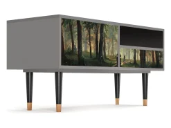 Mueble de TV - 115х59х48 cm - T3 - Rain in the Oak Forest, Cinza^ Móvel De Tv