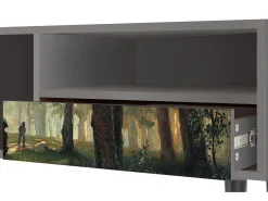 Mueble de TV - 115х59х48 cm - T3 - Rain in the Oak Forest, Cinza^ Móvel De Tv