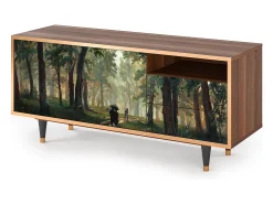 Móvel De Tv* Mueble de TV - 125х56х41 cm - T7 - Rain in the Oak Forest, Nogueira Castanho