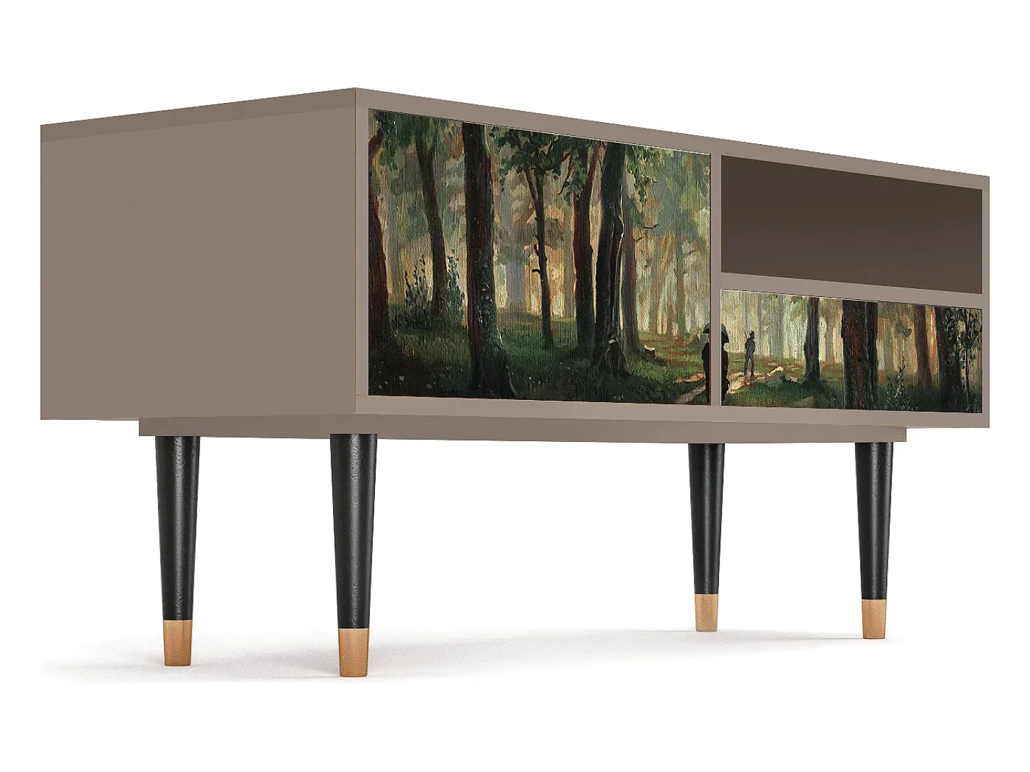 Mueble de TV - 115х59х48 cm - T3 - Rain in the Oak Forest, Latte^ Móvel De Tv