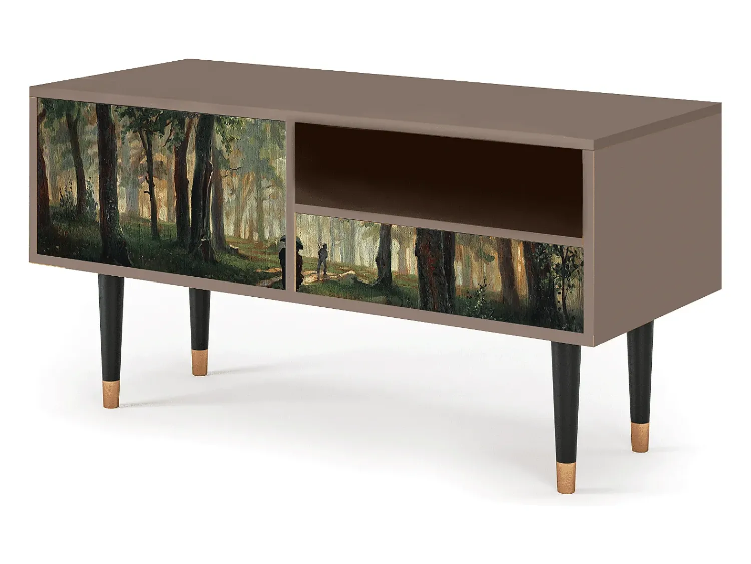 Mueble de TV - 115х59х48 cm - T3 - Rain in the Oak Forest, Latte^ Móvel De Tv