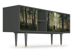 Mueble de TV - 150х69х41 cm - T5 - Rain in the Oak Forest, Antracite^ Móvel De Tv