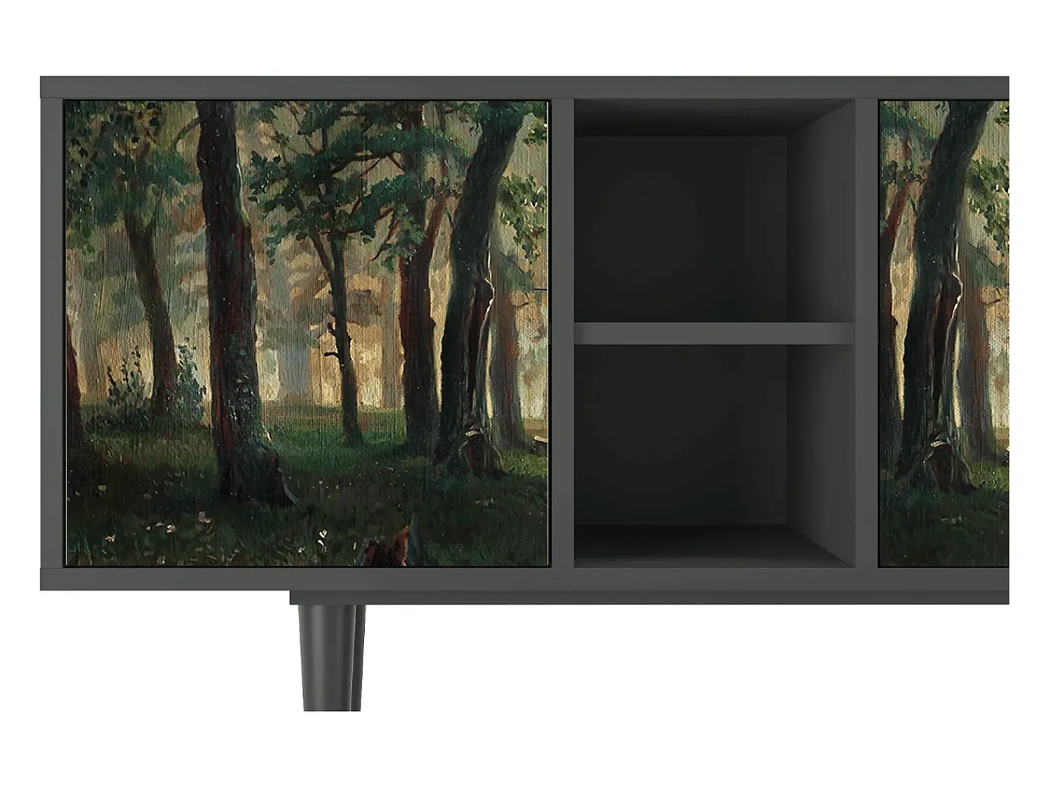 Mueble de TV - 150х69х41 cm - T5 - Rain in the Oak Forest, Antracite^ Móvel De Tv