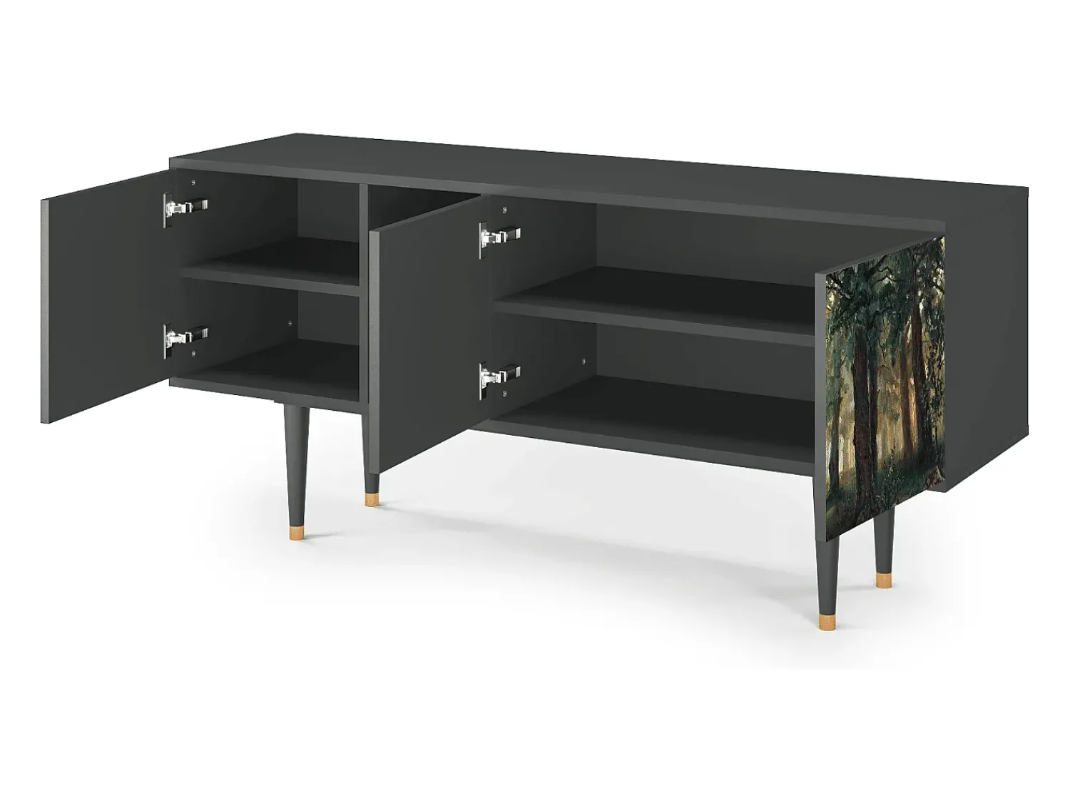 Mueble de TV - 150х69х41 cm - T5 - Rain in the Oak Forest, Antracite^ Móvel De Tv