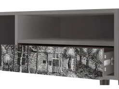 Móvel De Tv* Mueble de TV - 115х59х48 cm - T3 - A Pond, Cinza Cinzento