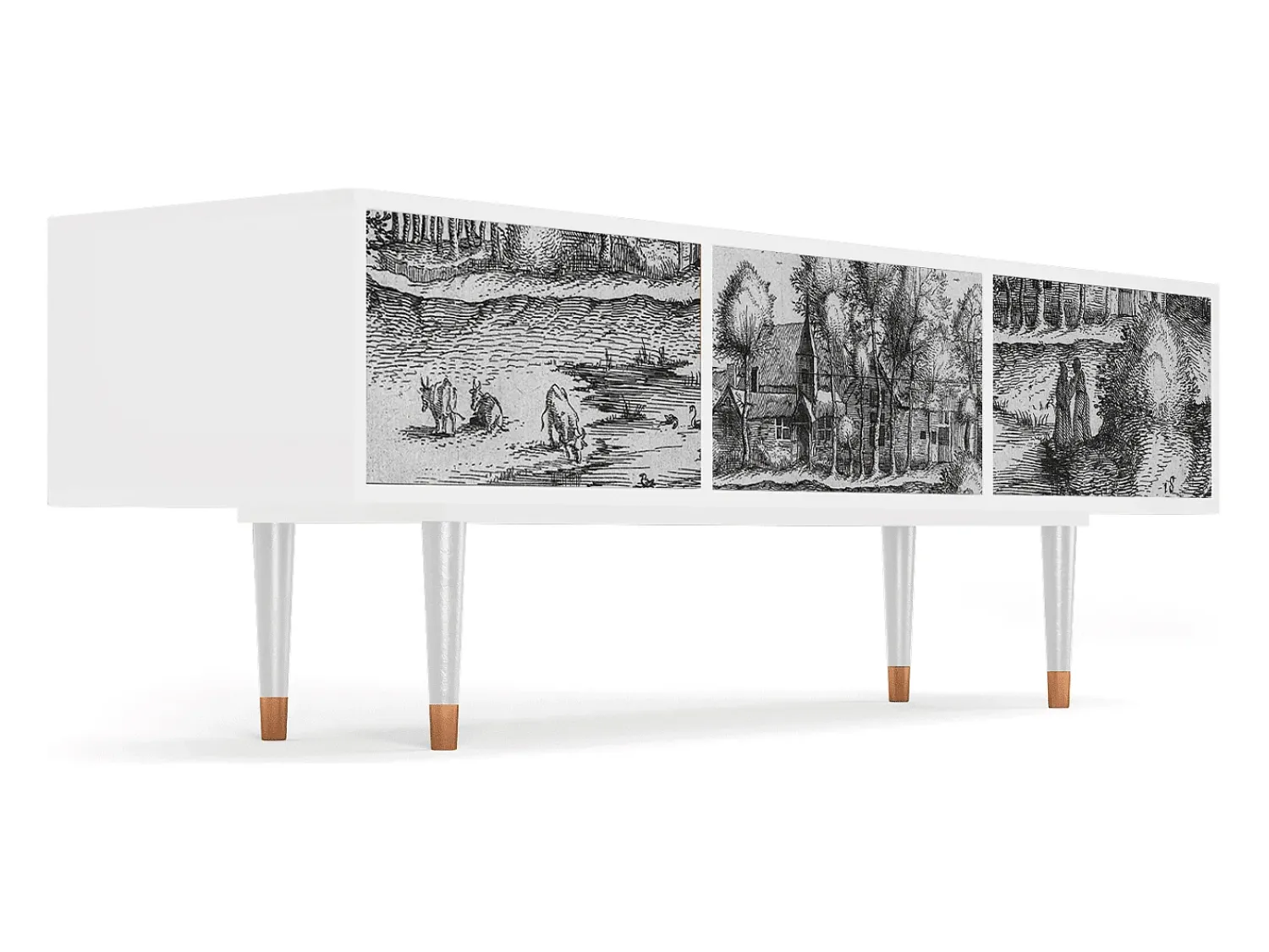 Outlet Mueble de TV - 170х59х48 cm - T4 - A Pond, Branco Bege