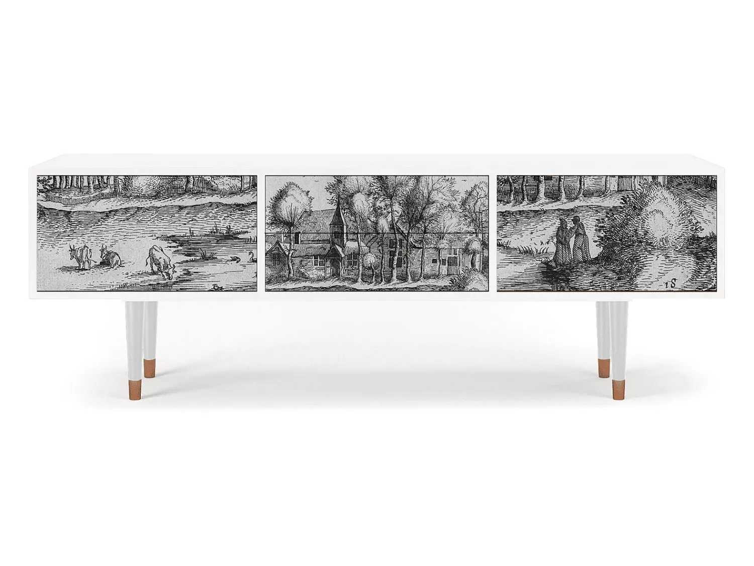 Outlet Mueble de TV - 170х59х48 cm - T4 - A Pond, Branco Bege
