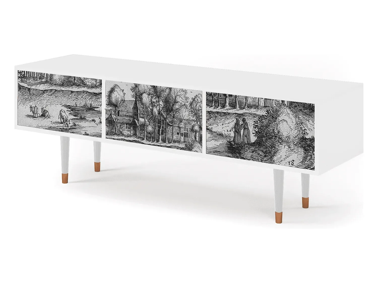 Outlet Mueble de TV - 170х59х48 cm - T4 - A Pond, Branco Bege