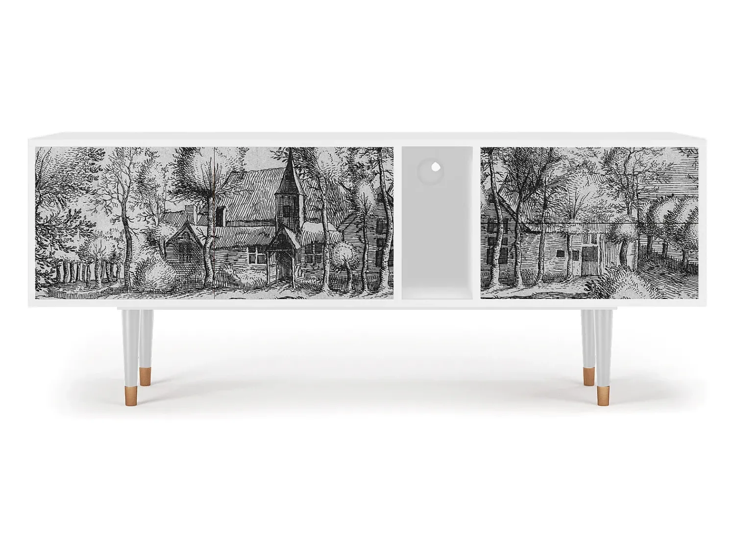 Móvel De Tv* Mueble de TV - 170х69х48 cm - T1 - A Pond, Branco Bege