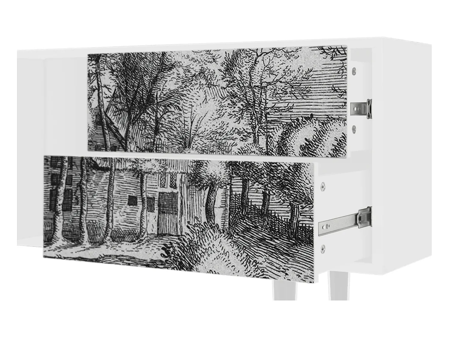 Móvel De Tv* Mueble de TV - 170х69х48 cm - T1 - A Pond, Branco Bege