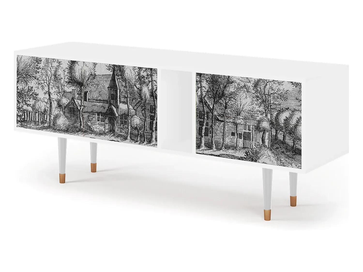 Móvel De Tv* Mueble de TV - 170х69х48 cm - T1 - A Pond, Branco Bege