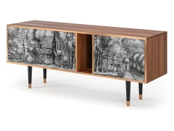 Móvel De Tv| Mueble de TV - 170х69х48 cm - T1 - A Pond, Nogueira Castanho