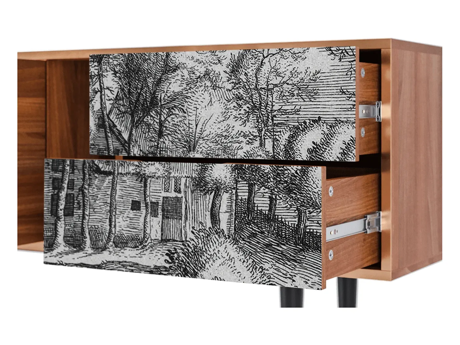 Móvel De Tv| Mueble de TV - 170х69х48 cm - T1 - A Pond, Nogueira Castanho