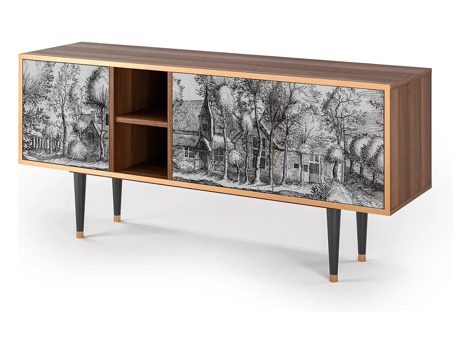 Móvel De Tv* Mueble de TV - 150х69х41 cm - T5 - A Pond, Nogueira Castanho