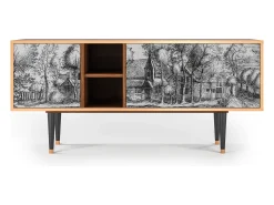 Móvel De Tv* Mueble de TV - 150х69х41 cm - T5 - A Pond, Nogueira Castanho