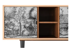 Móvel De Tv* Mueble de TV - 150х69х41 cm - T5 - A Pond, Nogueira Castanho