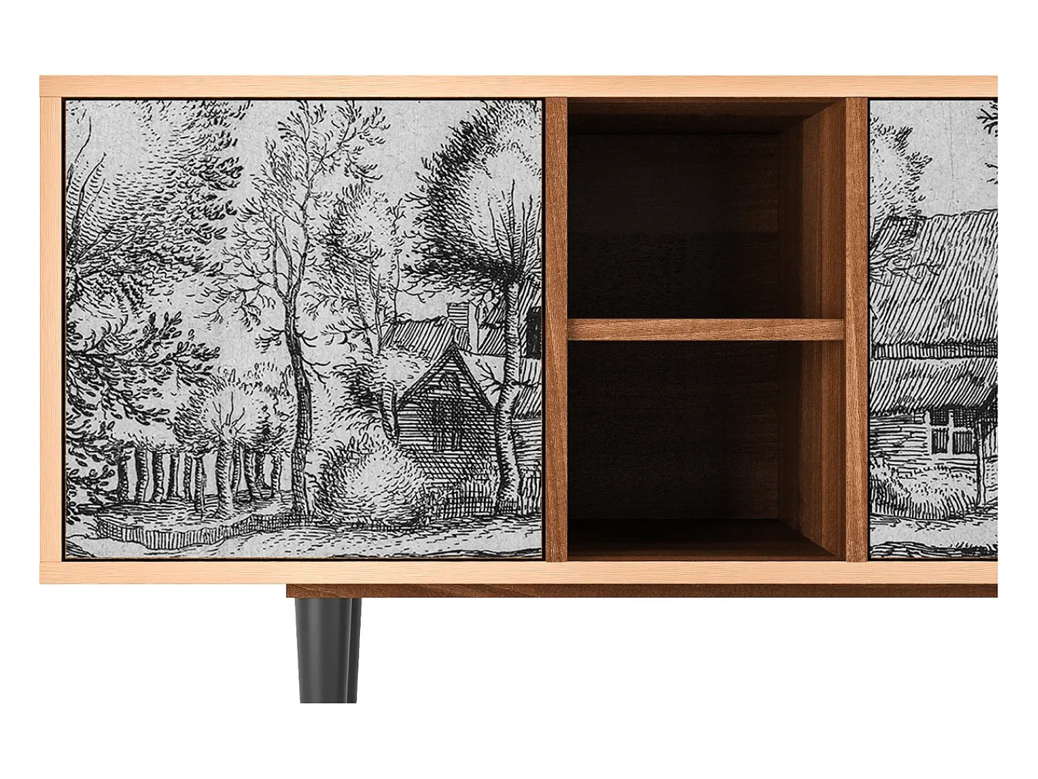 Móvel De Tv* Mueble de TV - 150х69х41 cm - T5 - A Pond, Nogueira Castanho