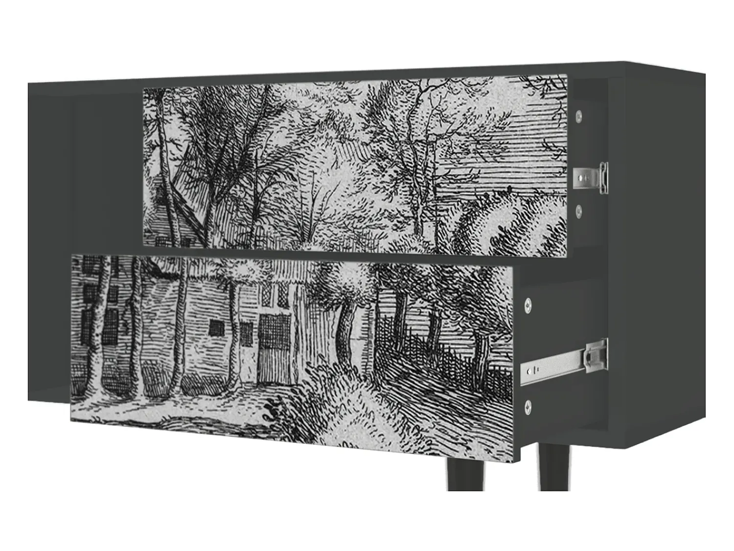 Móvel De Tv| Mueble de TV - 170х69х48 cm - T1 - A Pond, Antracite Cinza antracite