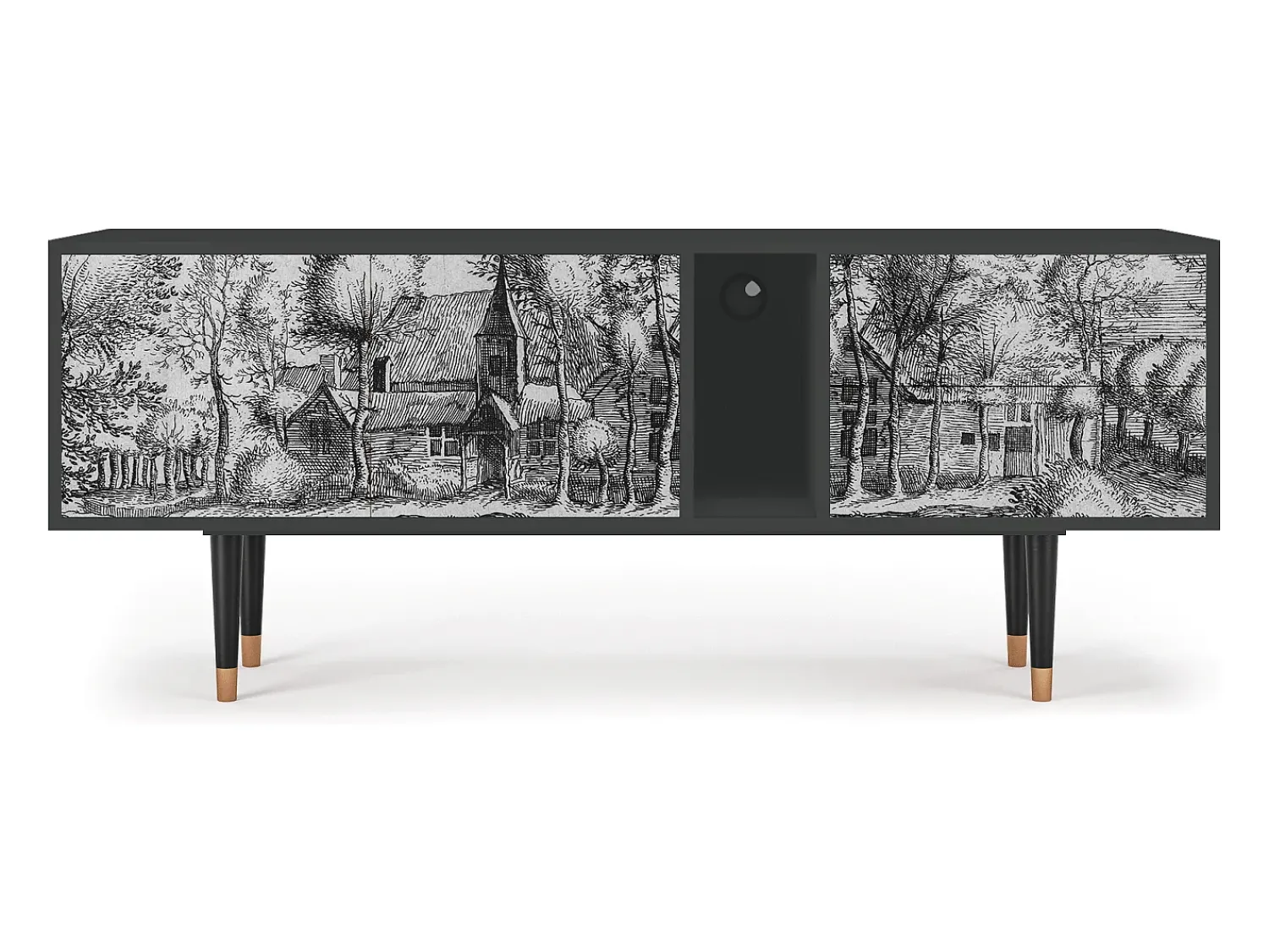 Móvel De Tv| Mueble de TV - 170х69х48 cm - T1 - A Pond, Antracite Cinza antracite