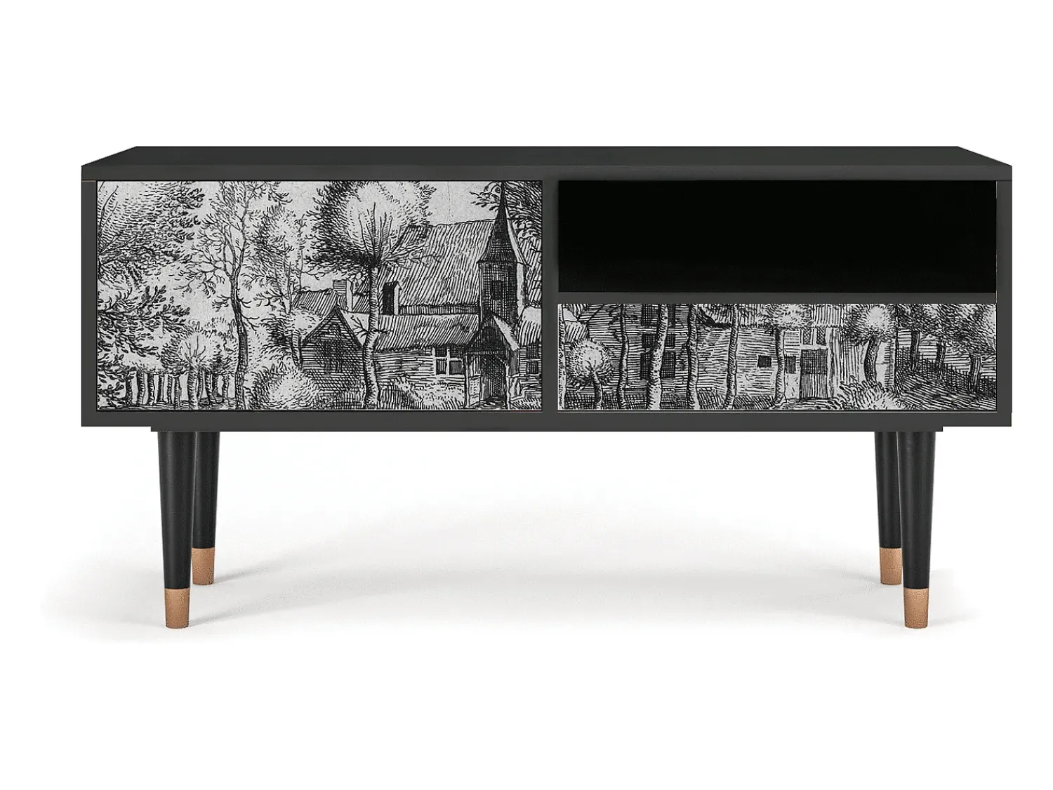 Mueble de TV - 115х59х48 cm - T3 - A Pond, Antracite^ Móvel De Tv