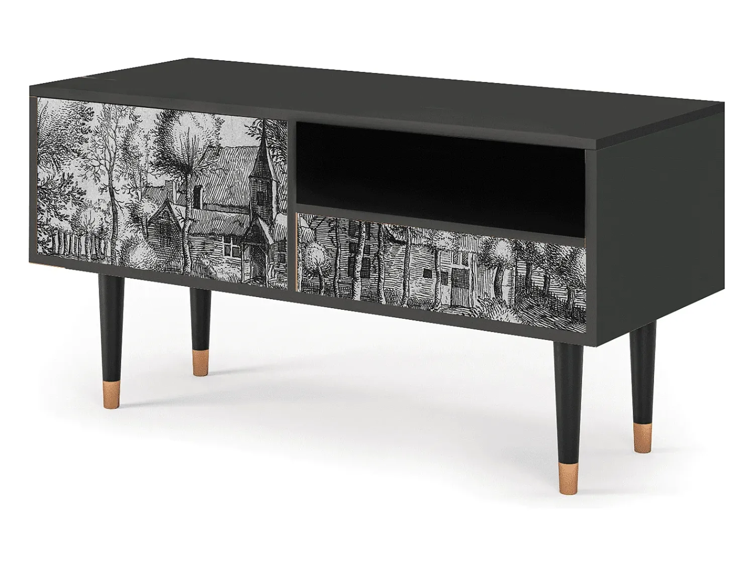 Mueble de TV - 115х59х48 cm - T3 - A Pond, Antracite^ Móvel De Tv