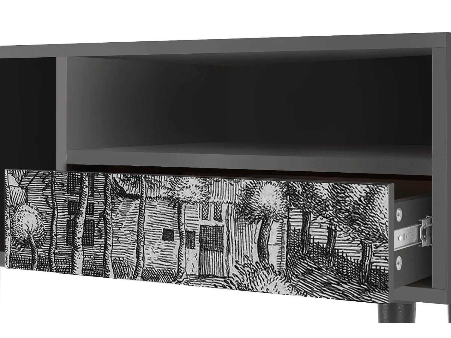 Mueble de TV - 115х59х48 cm - T3 - A Pond, Antracite^ Móvel De Tv