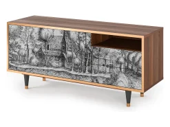 Móvel De Tv| Mueble de TV - 125х56х41 cm - T7 - A Pond, Nogueira Castanho