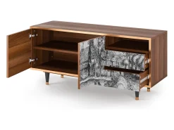 Móvel De Tv| Mueble de TV - 125х56х41 cm - T7 - A Pond, Nogueira Castanho