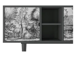 Clearance Mueble de TV - 150х69х41 cm - T5 - A Pond, Antracite Cinza antracite