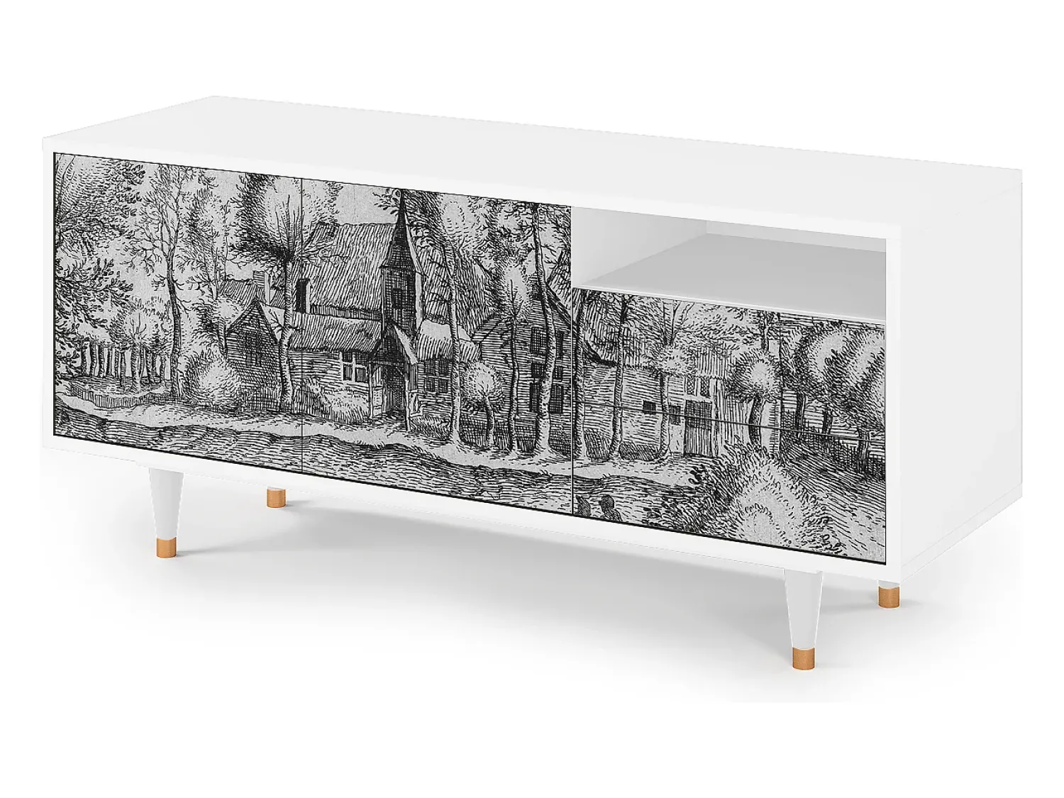 Online Mueble de TV - 125х56х41 cm - T7 - A Pond, Branco Bege