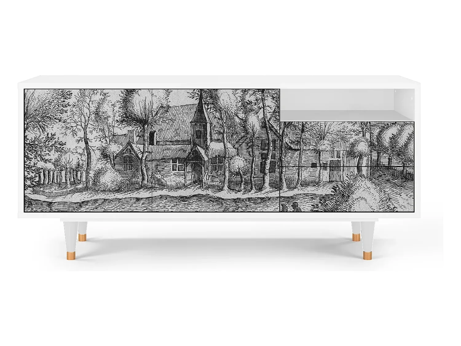 Online Mueble de TV - 125х56х41 cm - T7 - A Pond, Branco Bege