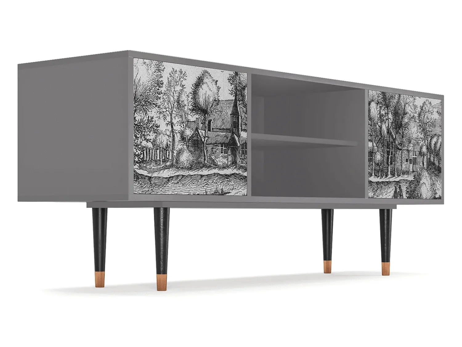Mueble de TV - 170х69х48 cm - T2 - A Pond, Cinza^ Móvel De Tv