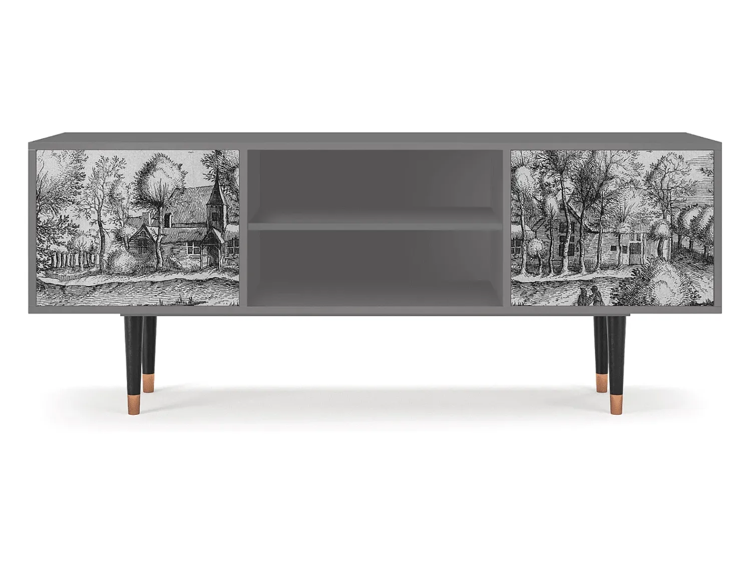Mueble de TV - 170х69х48 cm - T2 - A Pond, Cinza^ Móvel De Tv