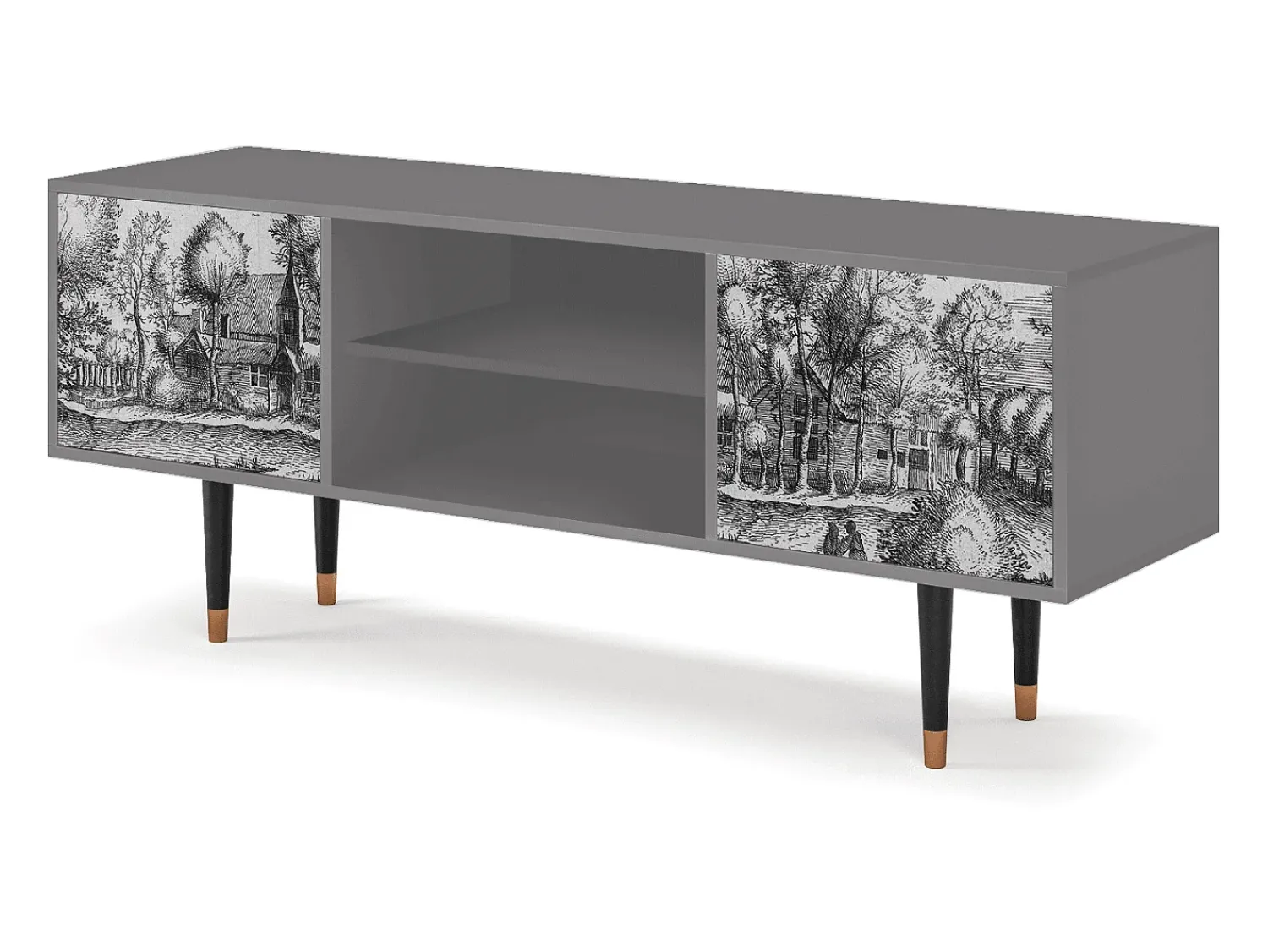 Mueble de TV - 170х69х48 cm - T2 - A Pond, Cinza^ Móvel De Tv