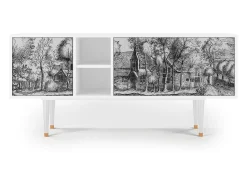 Mueble de TV - 150х69х41 cm - T5 - A Pond, Branco^ Móvel De Tv