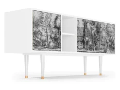 Mueble de TV - 150х69х41 cm - T5 - A Pond, Branco^ Móvel De Tv