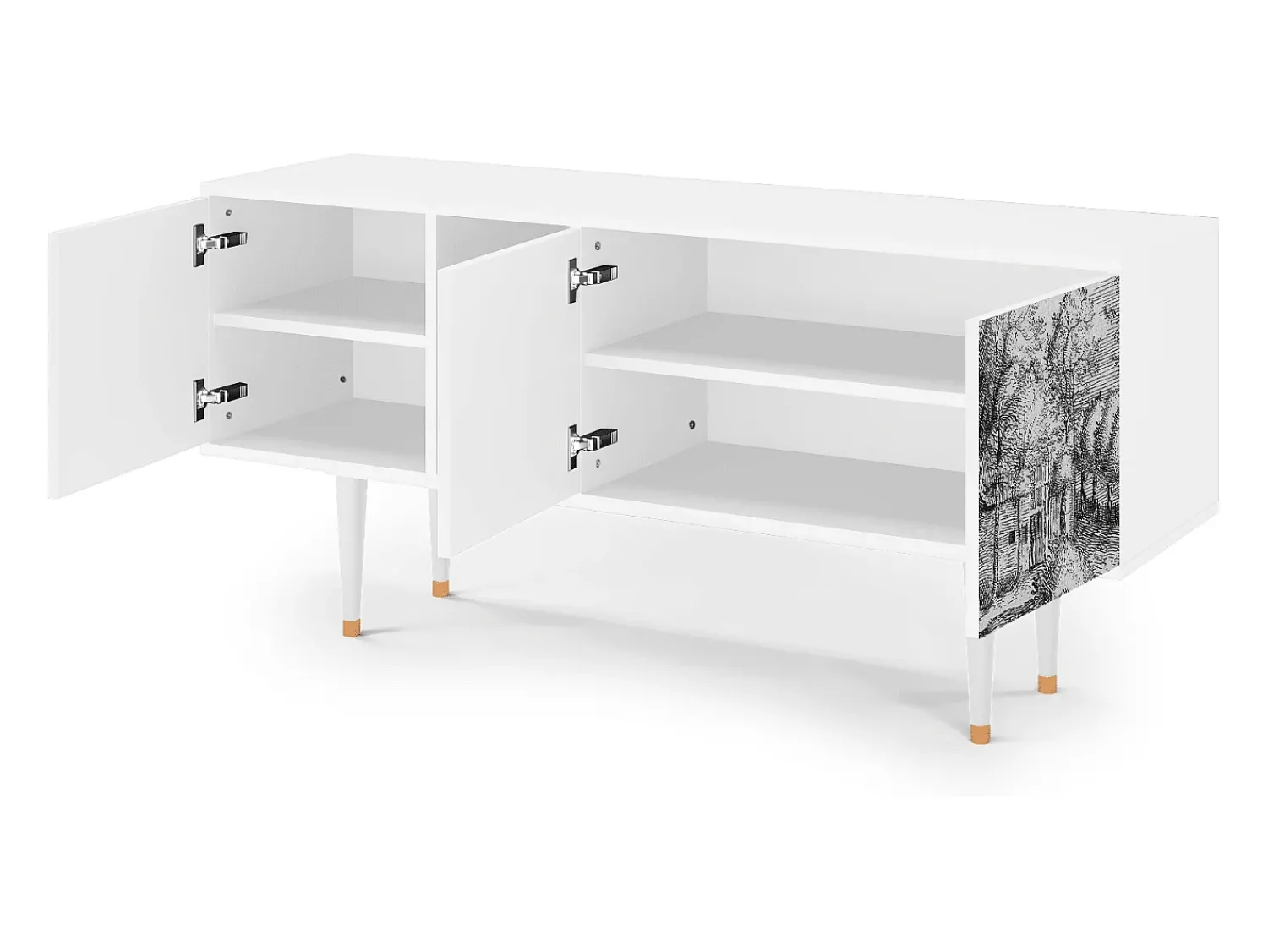 Mueble de TV - 150х69х41 cm - T5 - A Pond, Branco^ Móvel De Tv