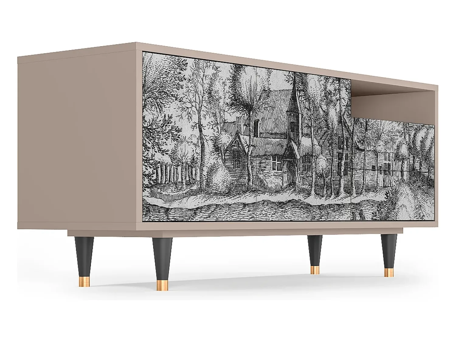 Móvel De Tv| Mueble de TV - 125х56х41 cm - T7 - A Pond, Latte Bege