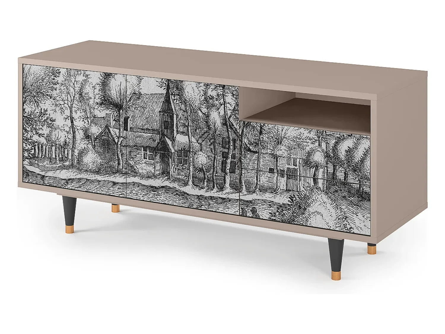 Móvel De Tv| Mueble de TV - 125х56х41 cm - T7 - A Pond, Latte Bege