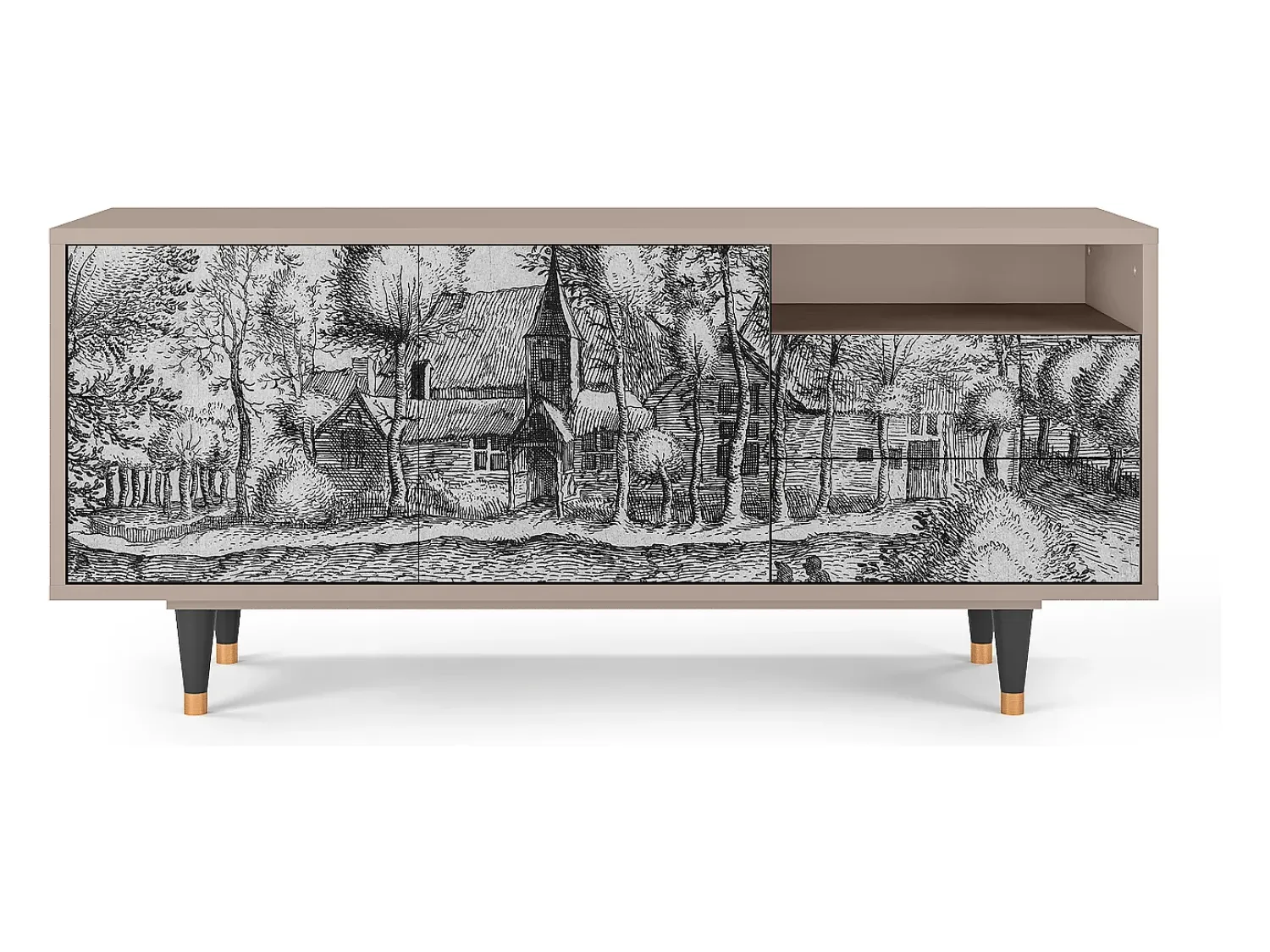 Móvel De Tv| Mueble de TV - 125х56х41 cm - T7 - A Pond, Latte Bege