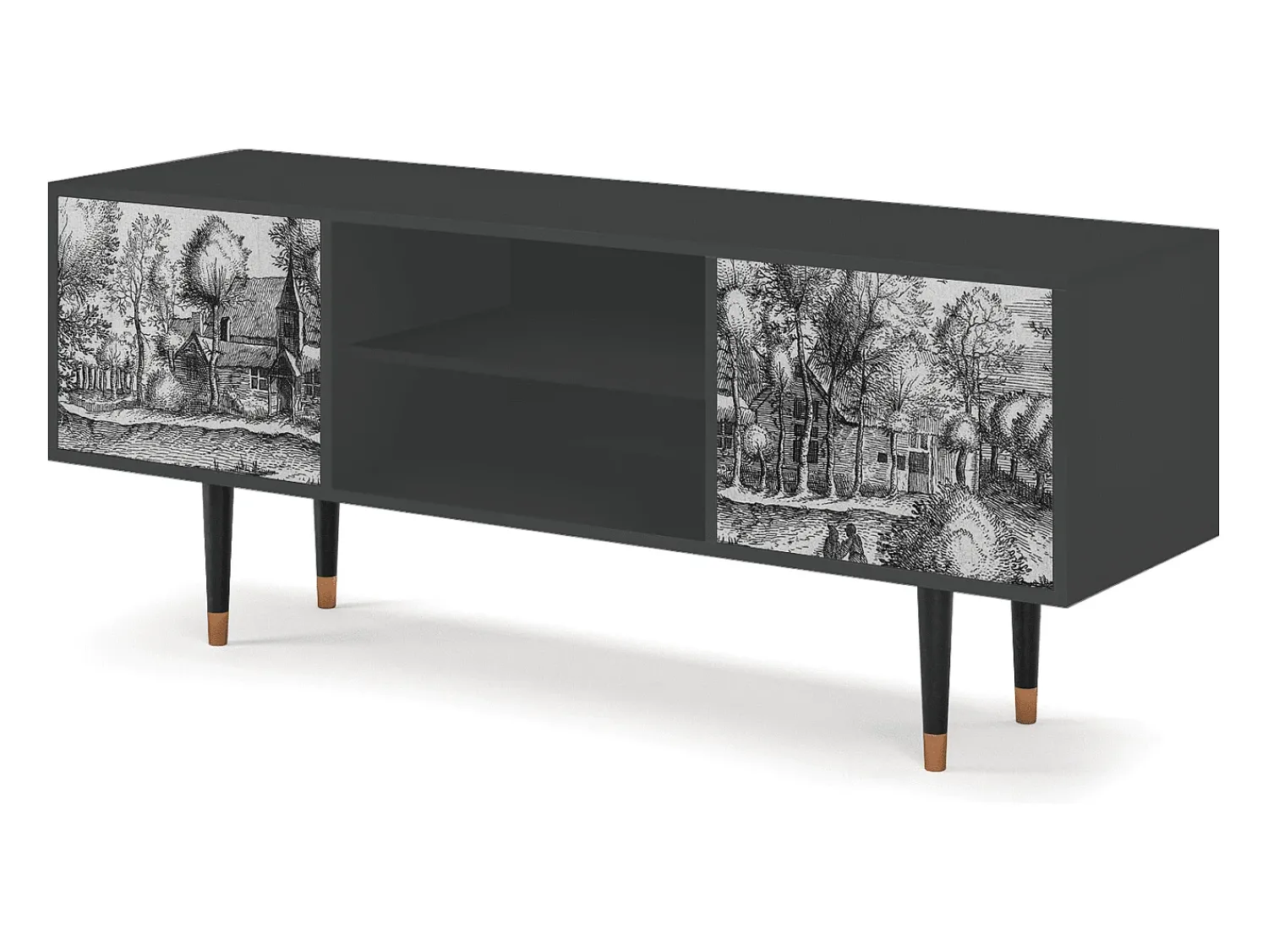 Móvel De Tv* Mueble de TV - 170х69х48 cm - T2 - A Pond, Antracite Cinza antracite
