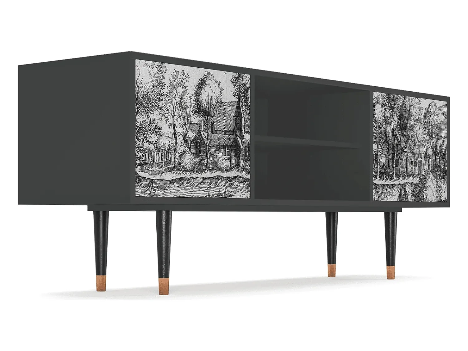 Móvel De Tv* Mueble de TV - 170х69х48 cm - T2 - A Pond, Antracite Cinza antracite