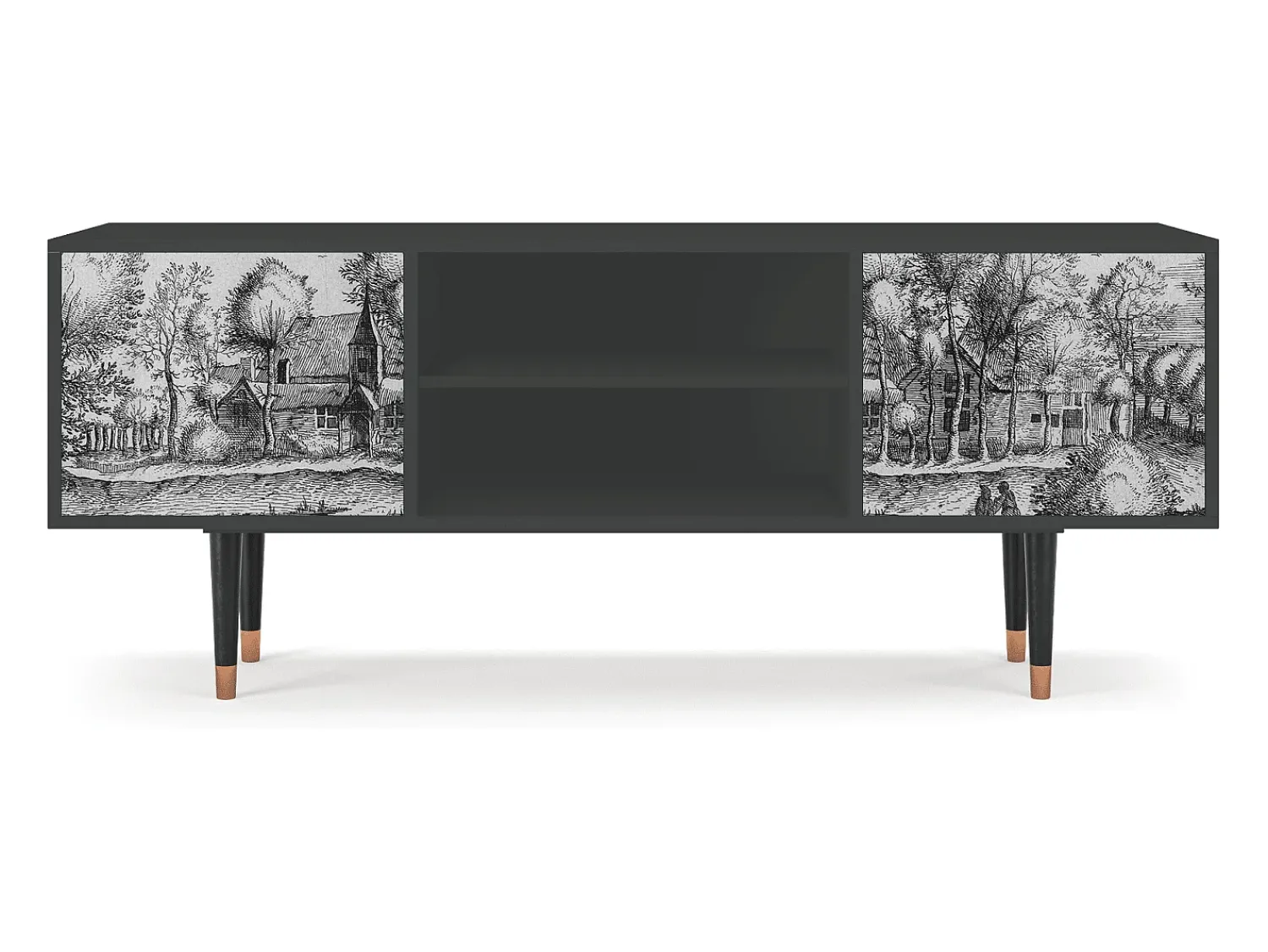 Móvel De Tv* Mueble de TV - 170х69х48 cm - T2 - A Pond, Antracite Cinza antracite