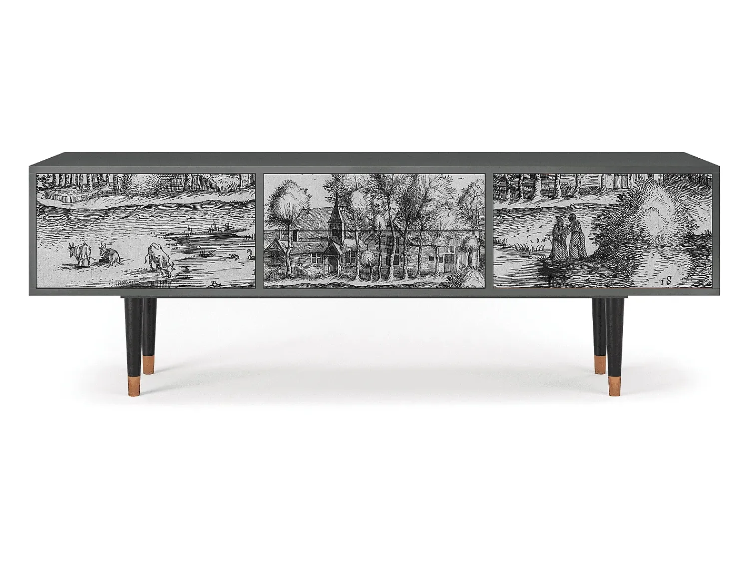 Clearance Mueble de TV - 170х59х48 cm - T4 - A Pond, Antracite Cinza antracite