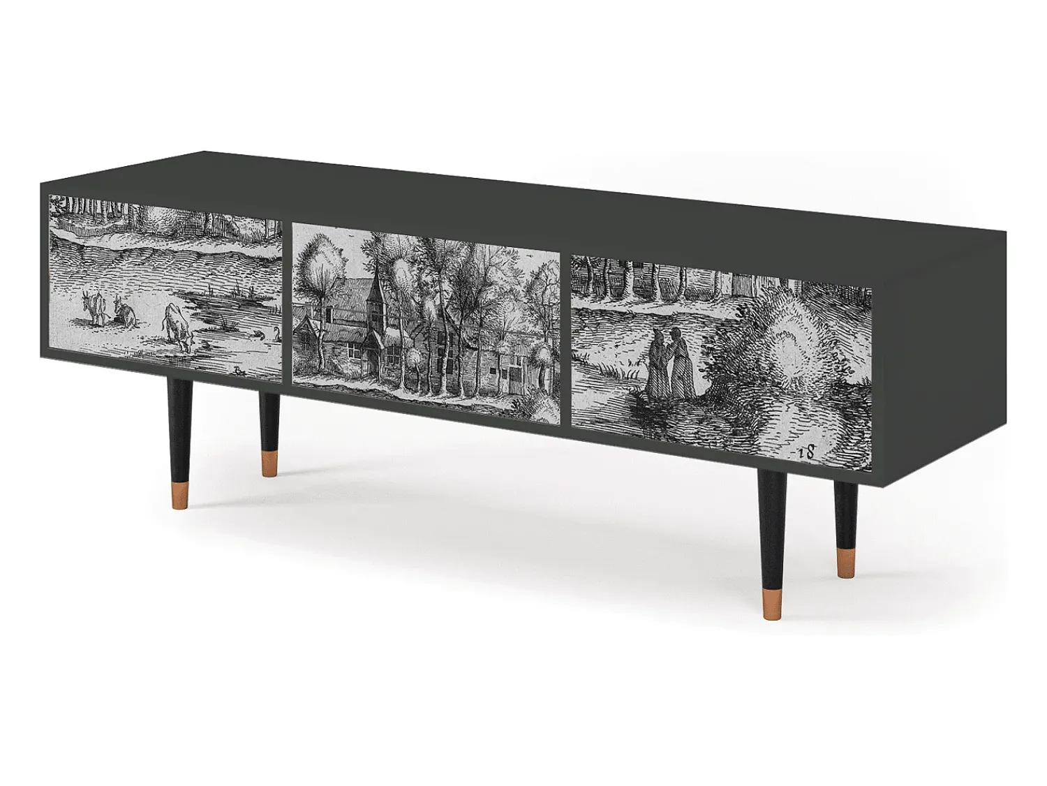 Clearance Mueble de TV - 170х59х48 cm - T4 - A Pond, Antracite Cinza antracite