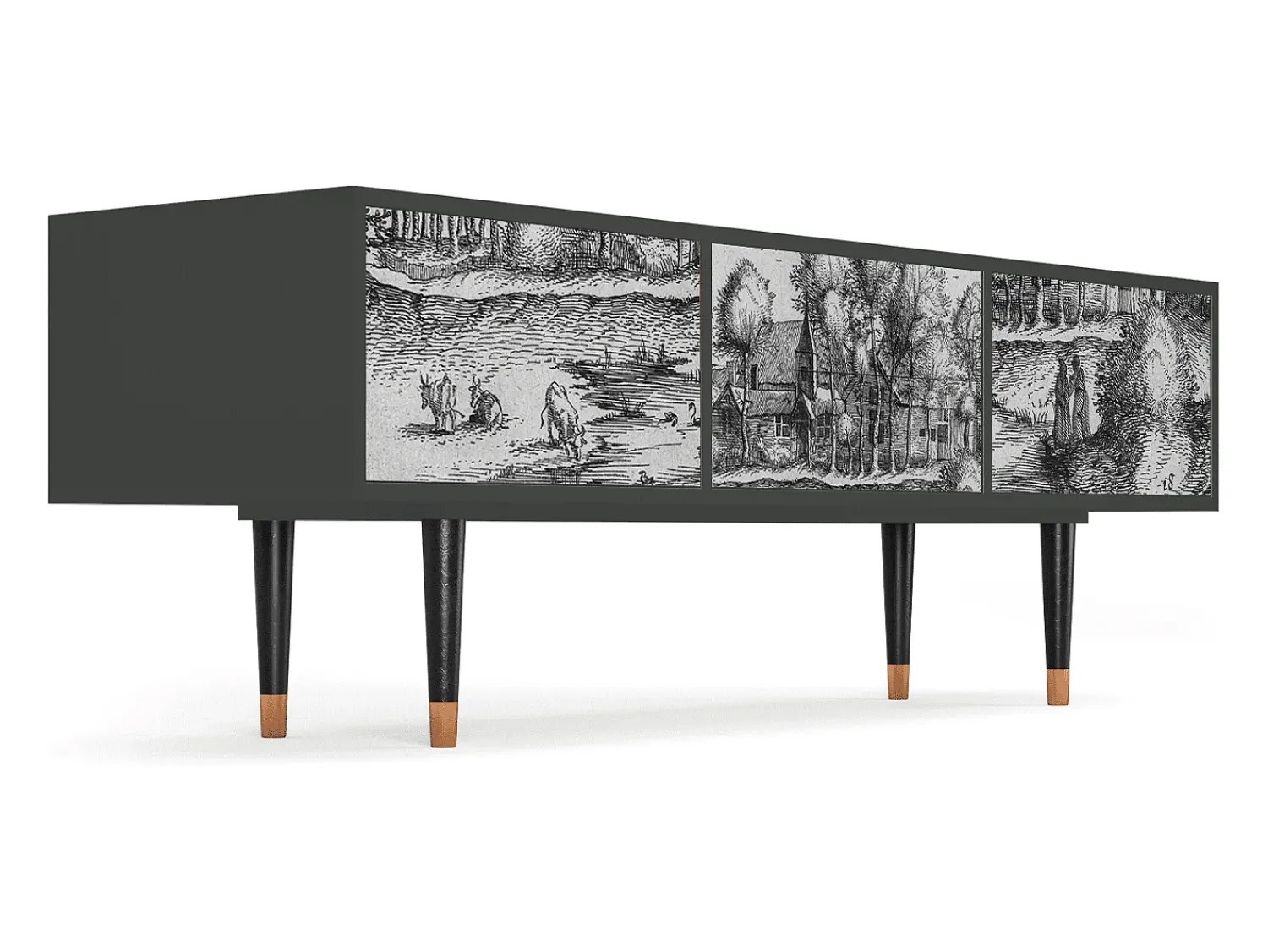 Clearance Mueble de TV - 170х59х48 cm - T4 - A Pond, Antracite Cinza antracite
